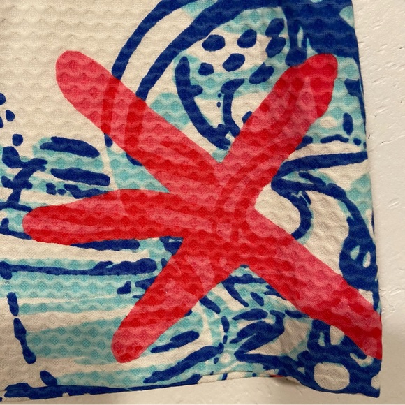 LILLY PULITZER TATE MINI SHE SELLS SEASHELLS STARFISH RED PRINT PREPPY SKIRT - Picture 7 of 16